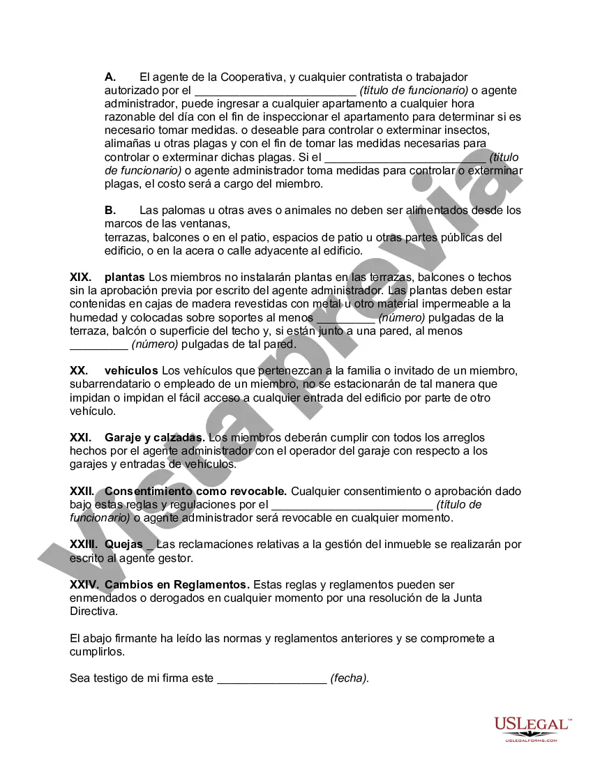 Preview Normas y reglamentos relativos a la ocupación de apartamentos cooperativos