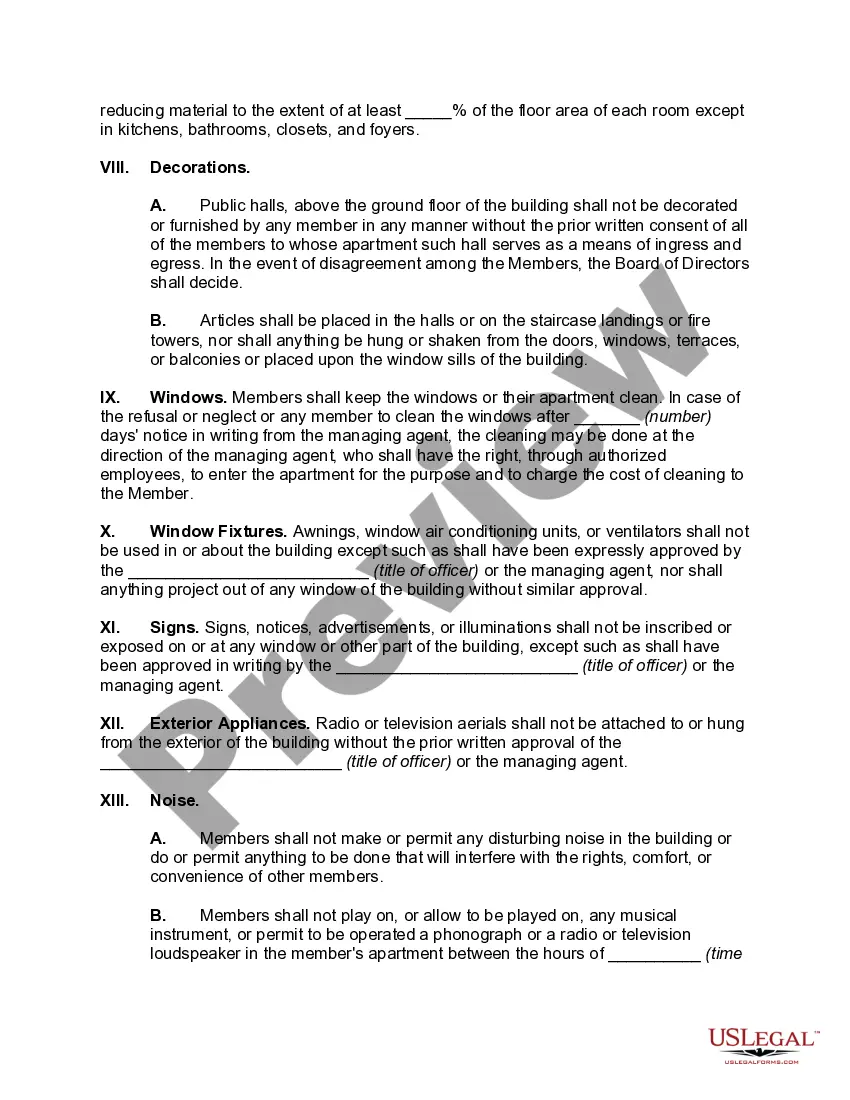 Get Rules and Regulations Concerning Occupancy of Cooperative Apartment Preview Rules and Regulations Concerning Occupancy of Cooperative Apartment