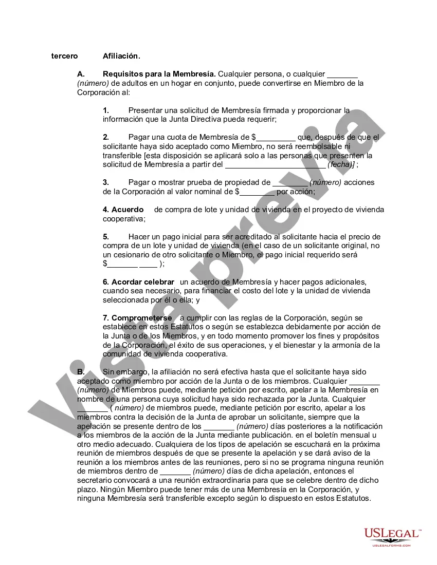 Preview Estatutos Sociales de Cooperativa de Apartamentos - Sociedad Anónima