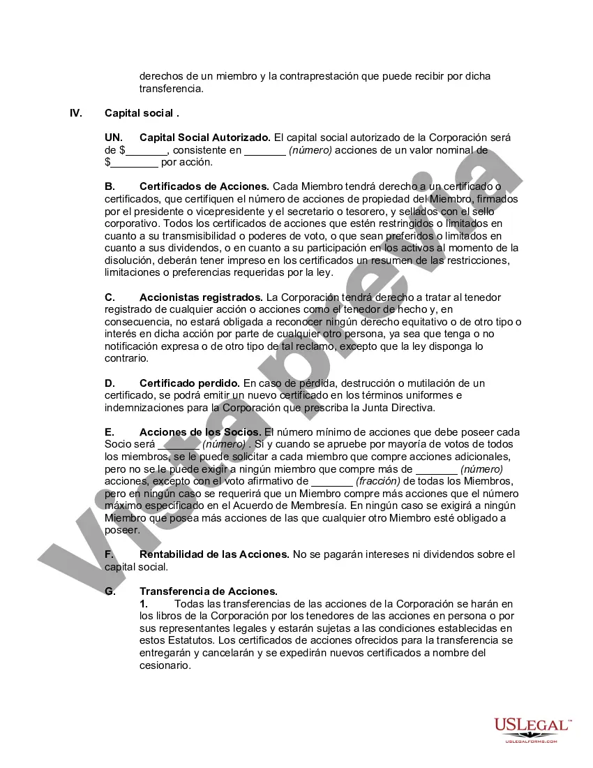 Preview Estatutos Sociales de Cooperativa de Apartamentos - Sociedad Anónima