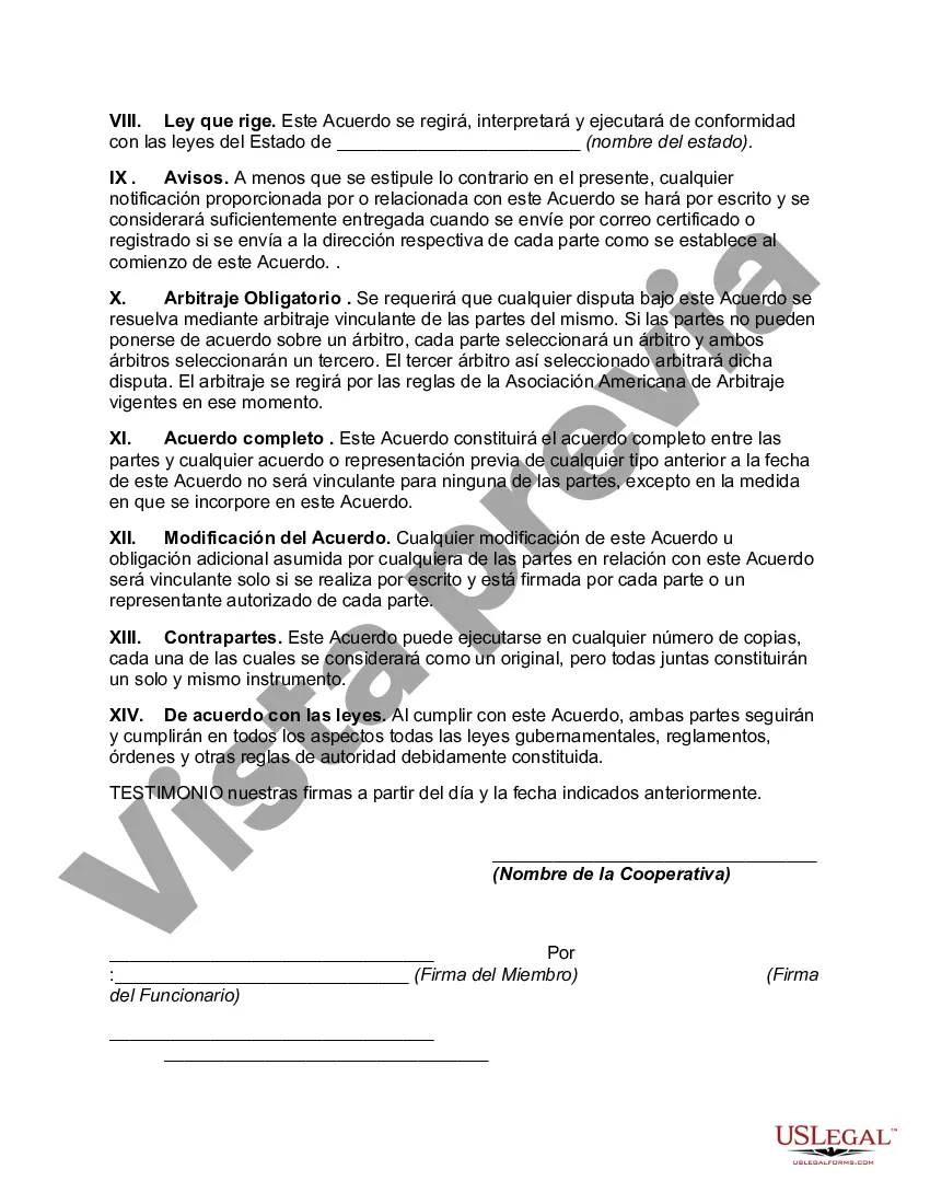 Preview Acuerdo de Membresía con Cooperativa