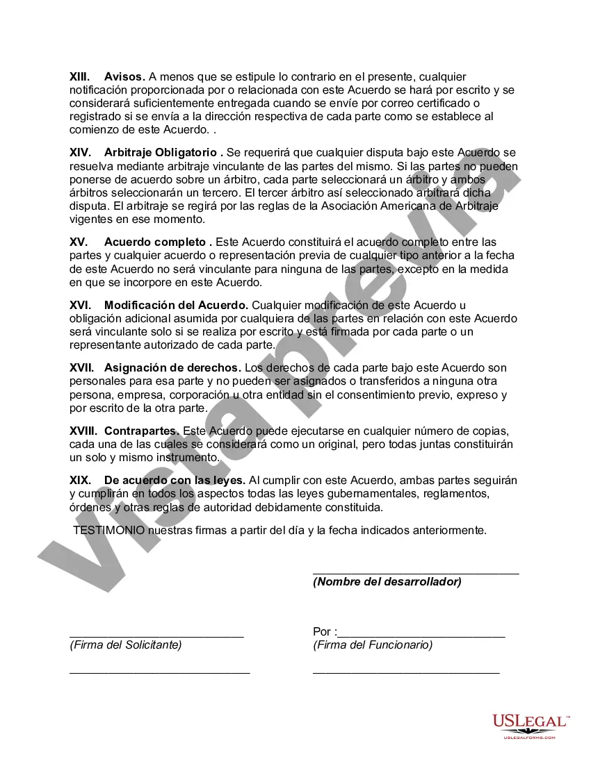 Preview Acuerdo con Desarrollador para Venta de Membresía en Cooperativa junto con Unidad de Vivienda Asignada a Membresía