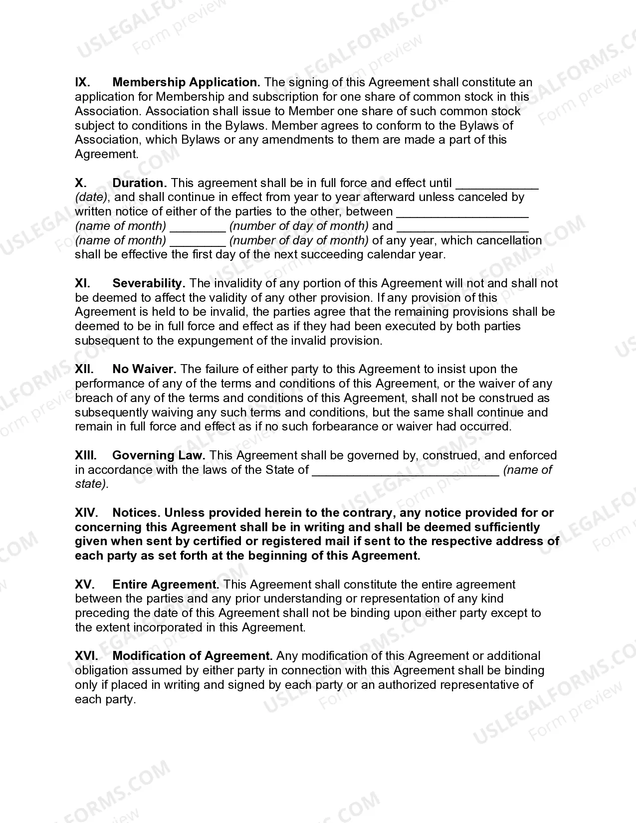 Preview Livestock Marketing Agreement with Cooperative