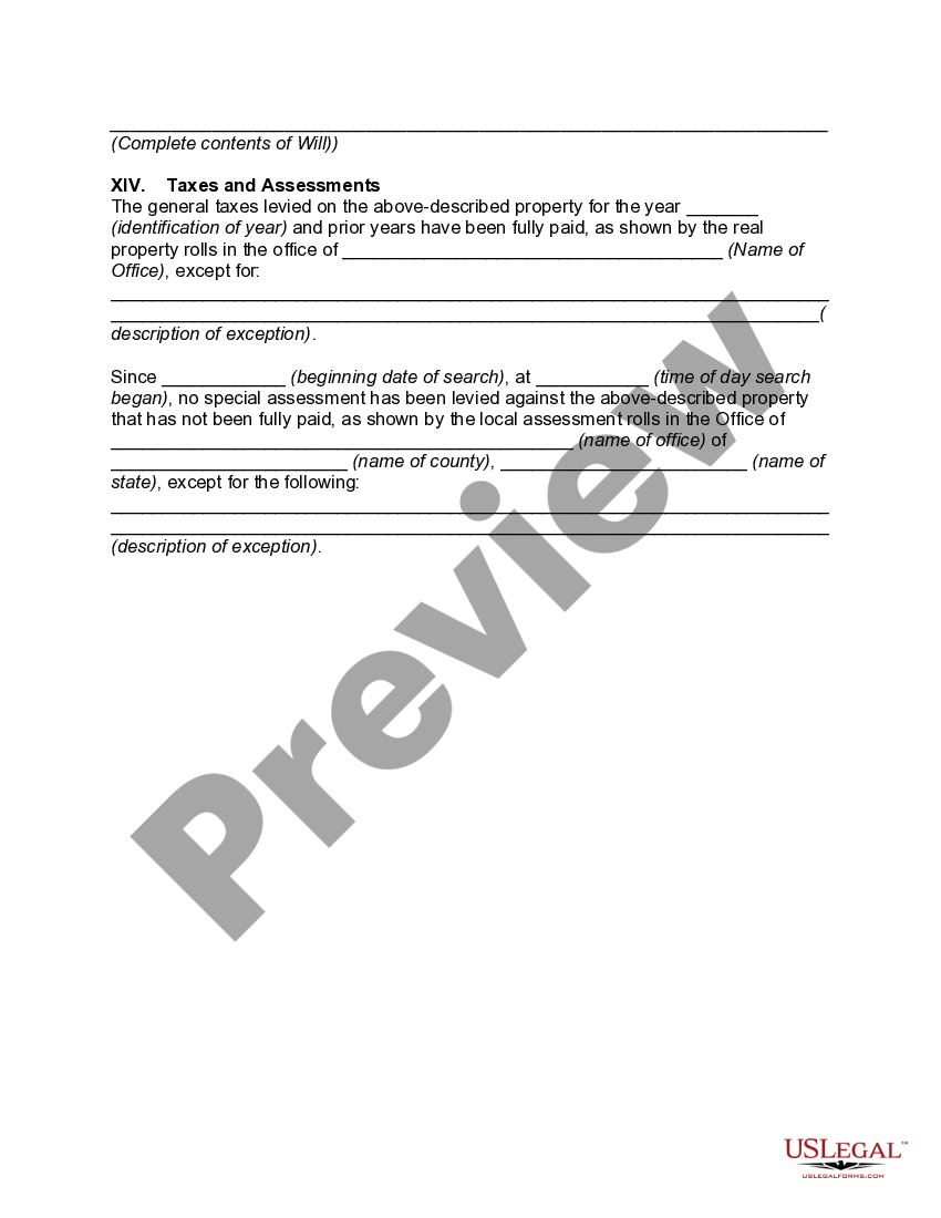 Texas Abstract of Title Abstract Title US Legal Forms