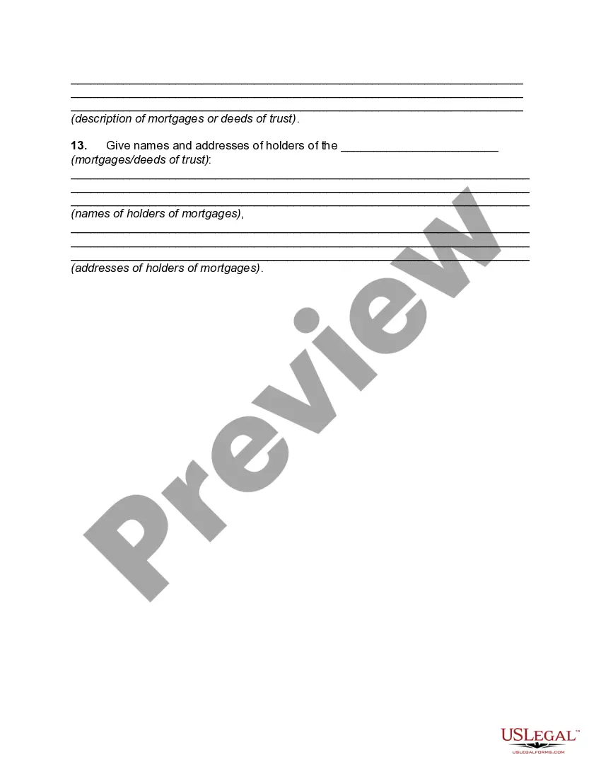 Preview Questionnaire to Secure Initial Data for Title Search