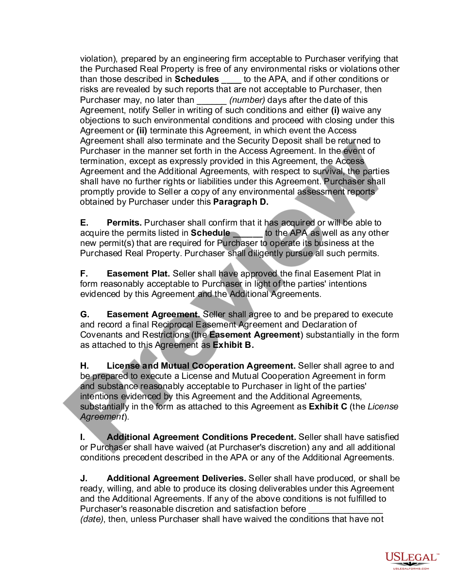 page 4 Contract for Sale of Manufacturing Facility Pursuant to Asset Purchase Agreement preview