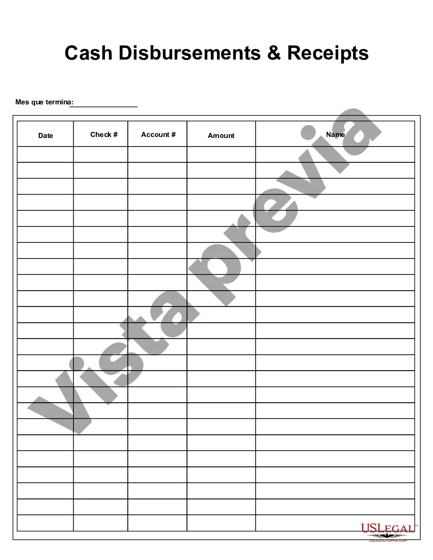 Preview Desembolsos y recibos de efectivo