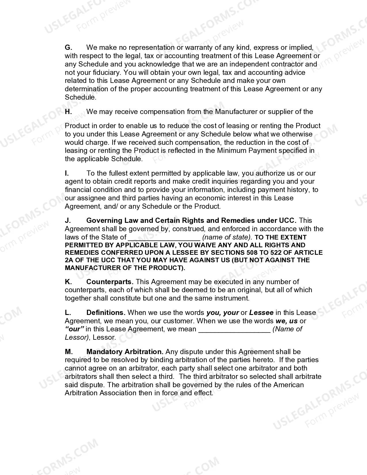 Preview Master Finance Lease Agreement