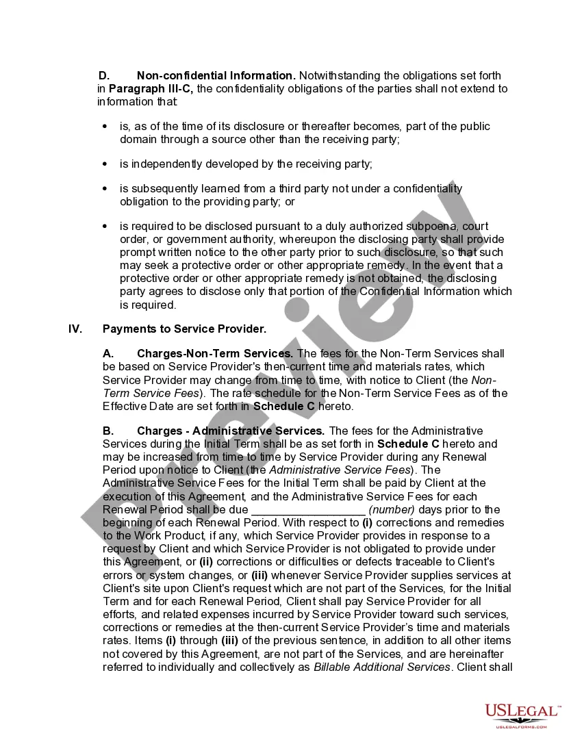 Preview Network Services Agreement