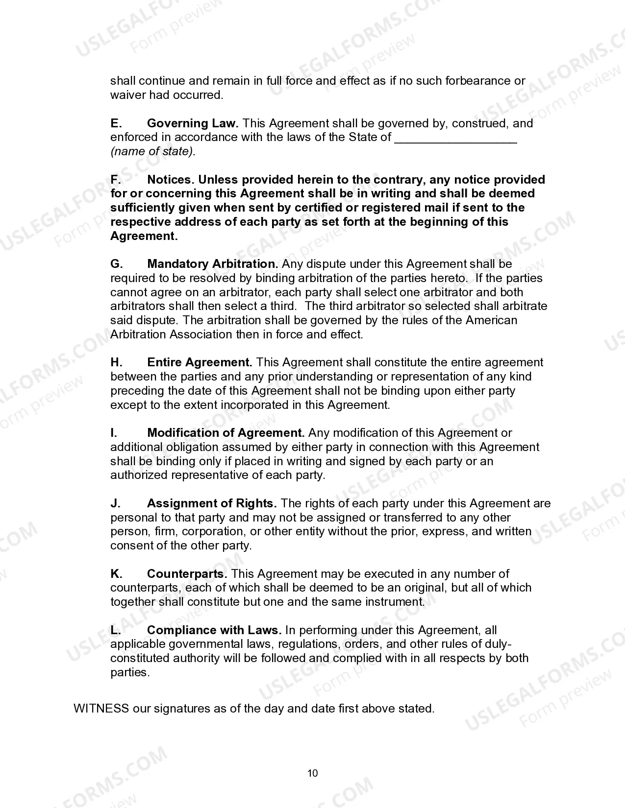 Preview Master Equipment Lease Agreement