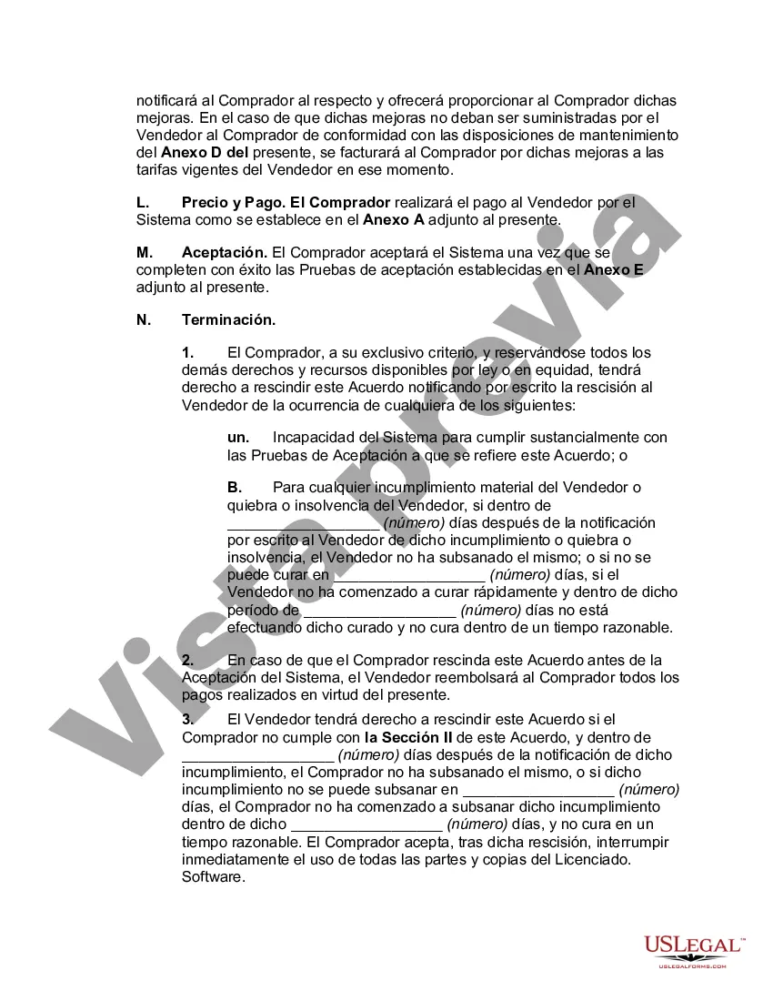 Preview Acuerdo de hardware y software llave en mano