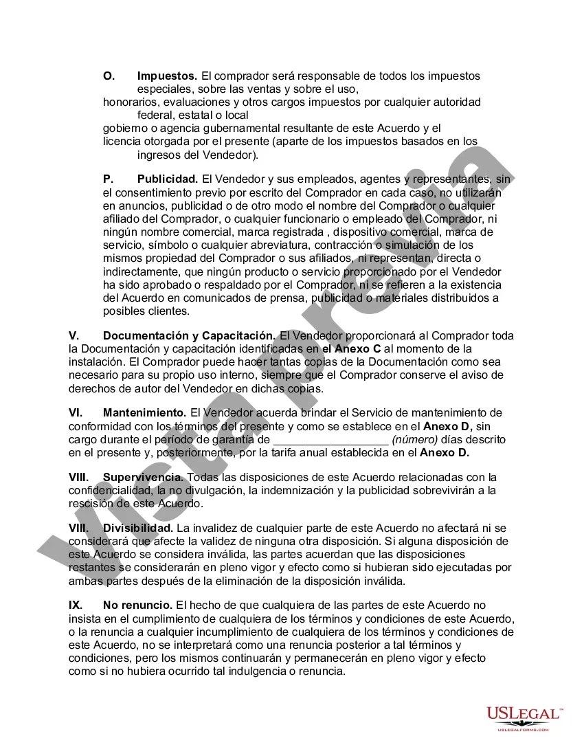 Preview Acuerdo de hardware y software llave en mano