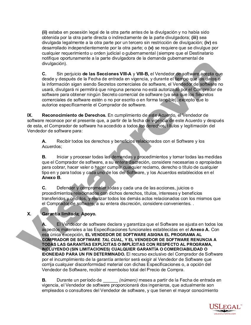 Preview Acuerdo de adquisición de software