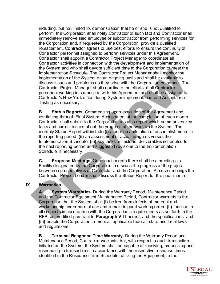 page 9 Computer System Acquisition Agreement for Health Care Services preview