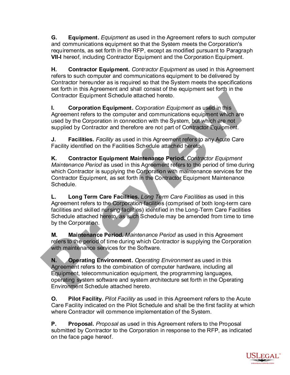 page 1 Computer System Acquisition Agreement for Health Care Services preview