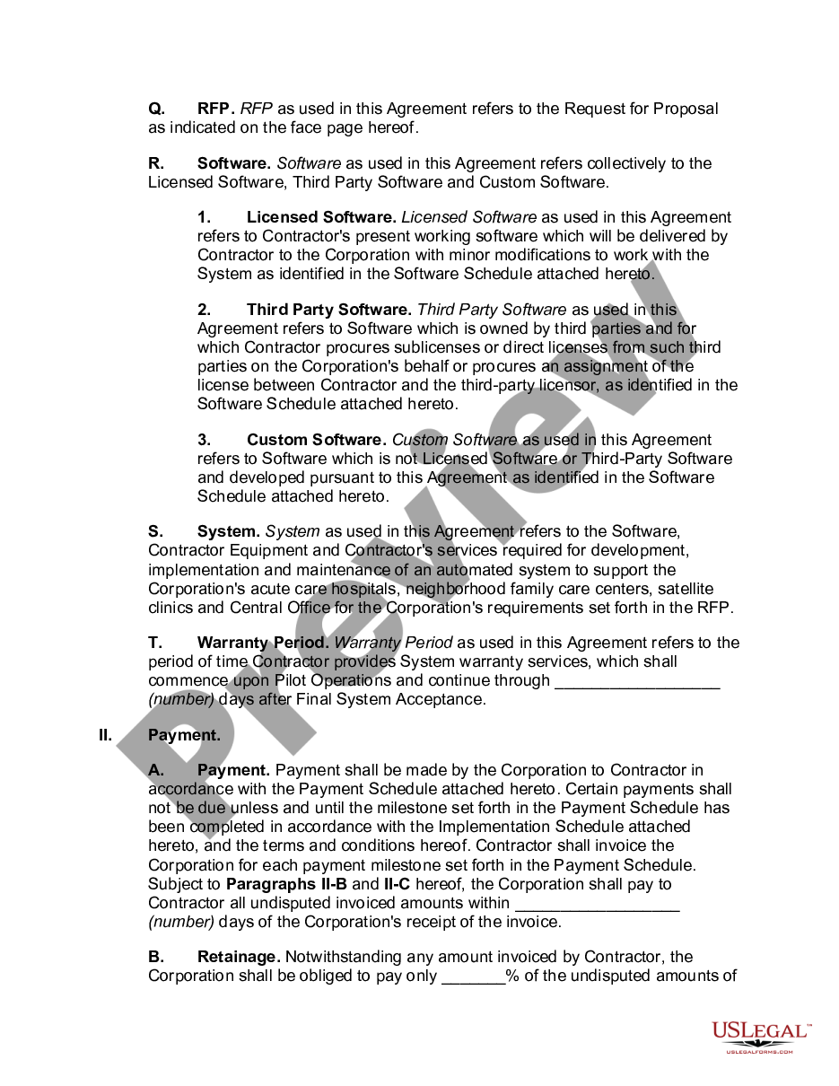 page 2 Computer System Acquisition Agreement for Health Care Services preview