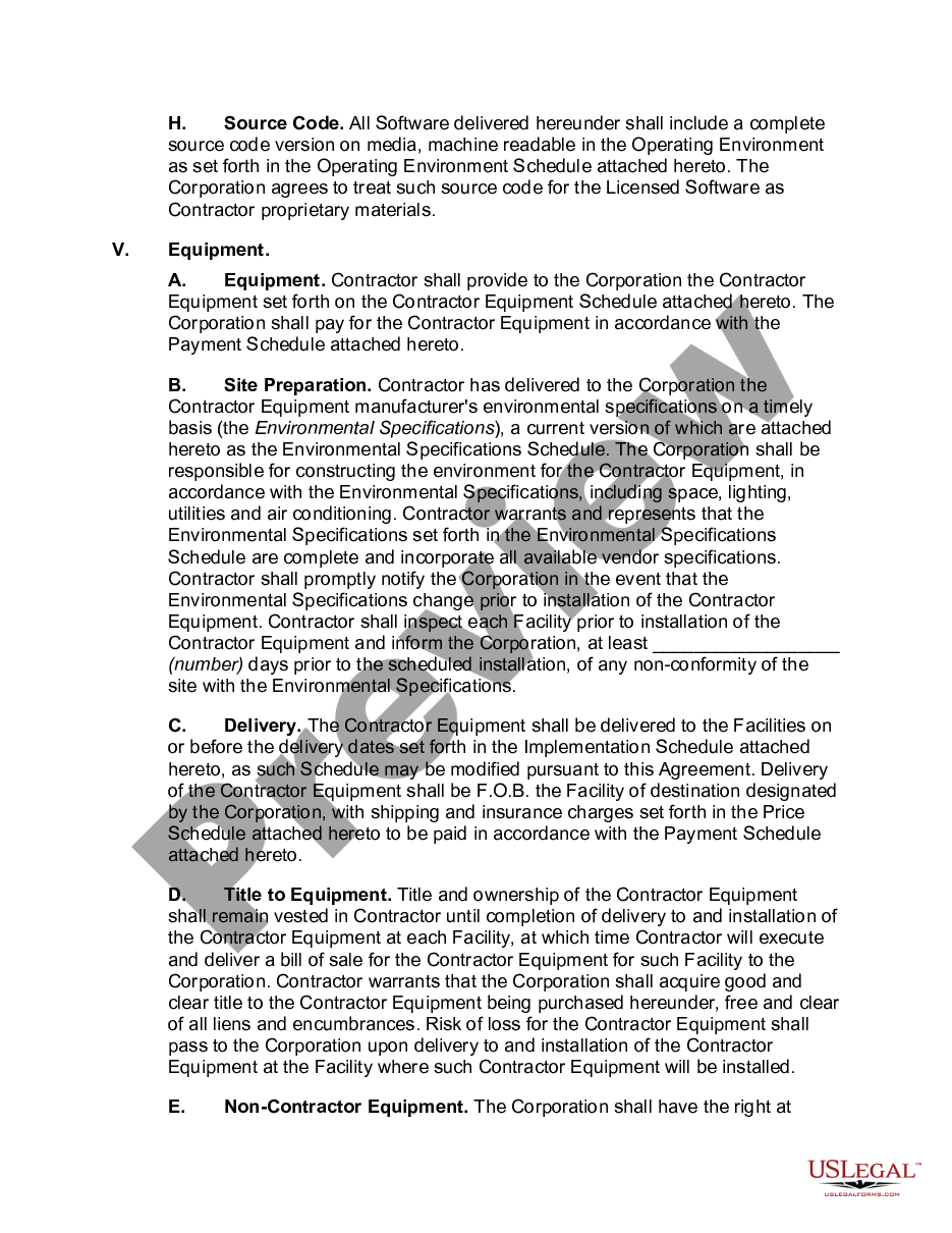 page 5 Computer System Acquisition Agreement for Health Care Services preview