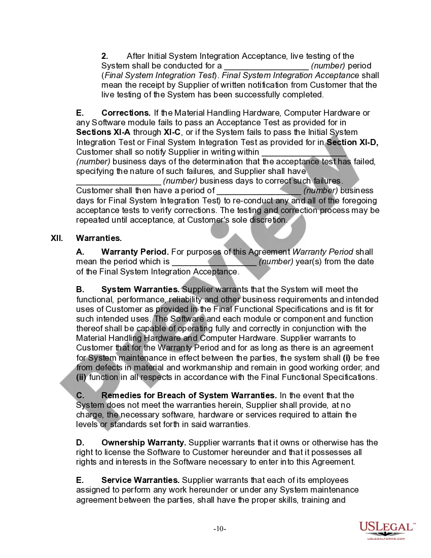 Get System Procurement and Integration Agreement Preview System Procurement and Integration Agreement