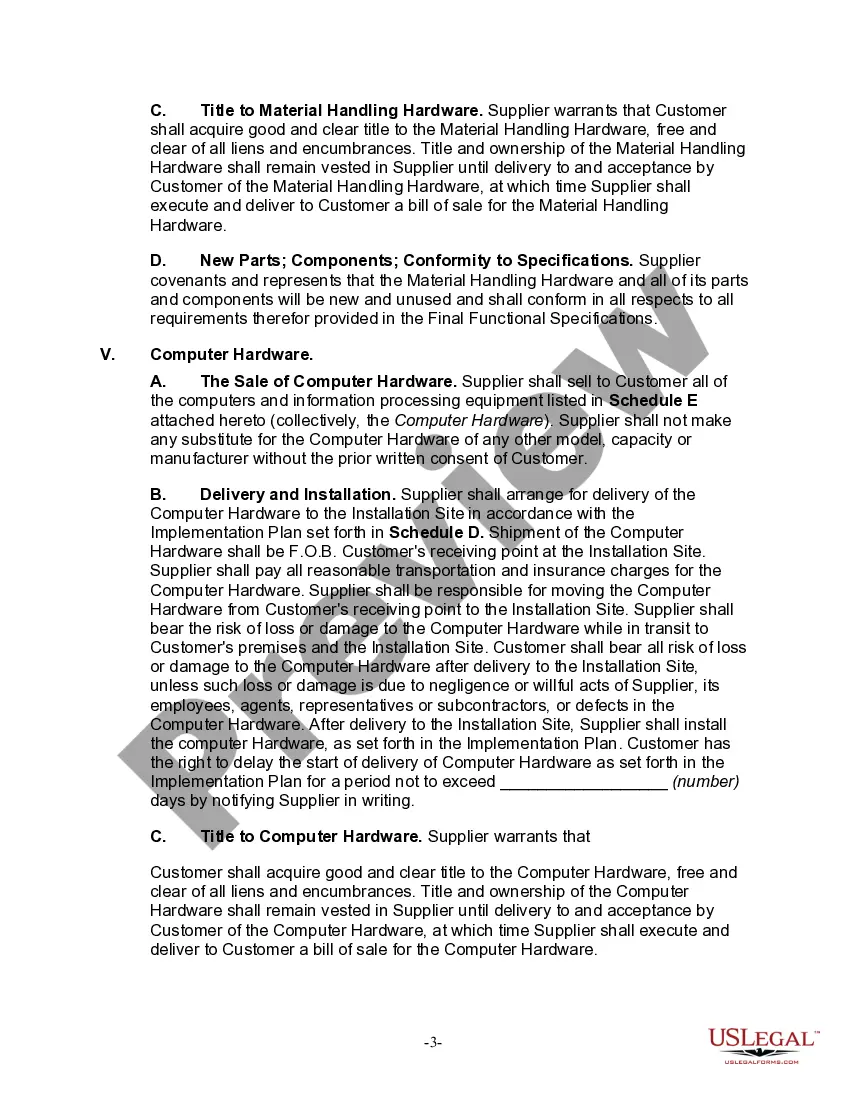 Get System Procurement and Integration Agreement Preview System Procurement and Integration Agreement