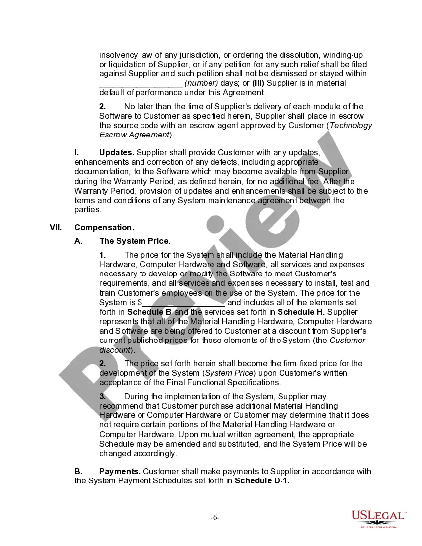 Get System Procurement and Integration Agreement Preview System Procurement and Integration Agreement