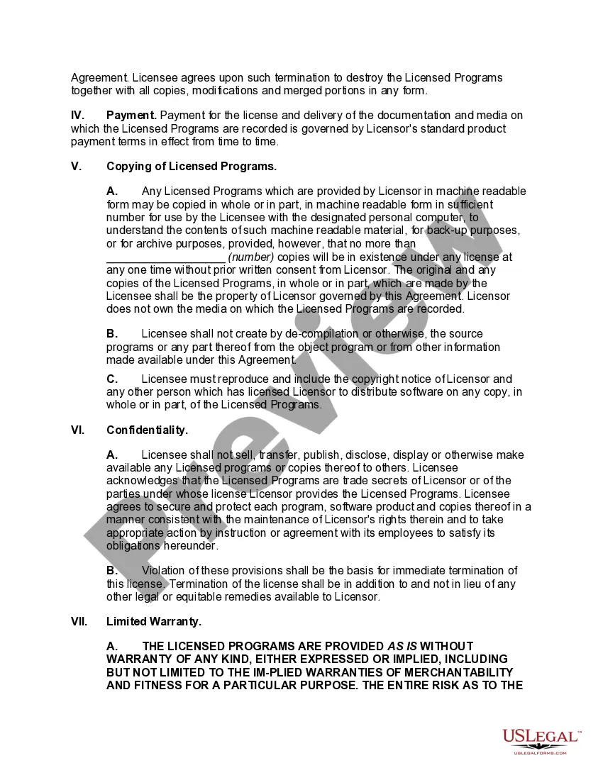 Get Microcomputer Software License Agreement Preview Microcomputer Software License Agreement