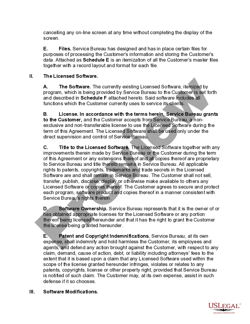Get Service Bureau Distribution System Agreement Preview Service Bureau Distribution System Agreement