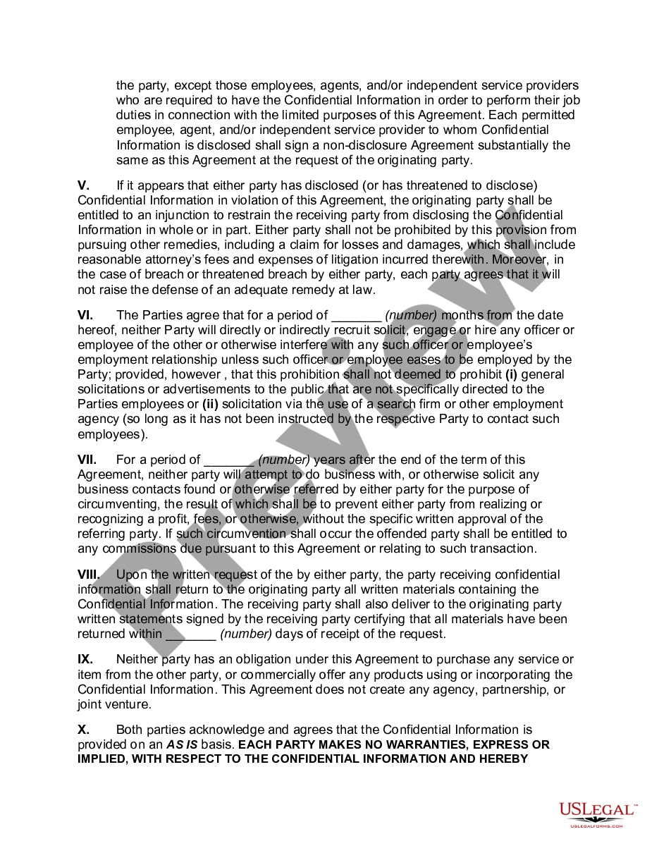 page 2 Nondisclosure Agreement Concerning Discussions Regarding Possible Business Contractual Agreement Dealing with Software Development preview