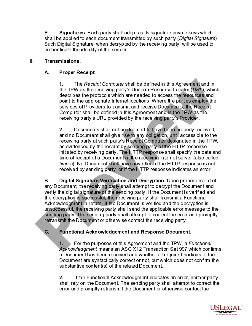 Get Electronic Data Interchange Trading Partner Agreement Preview Electronic Data Interchange Trading Partner Agreement