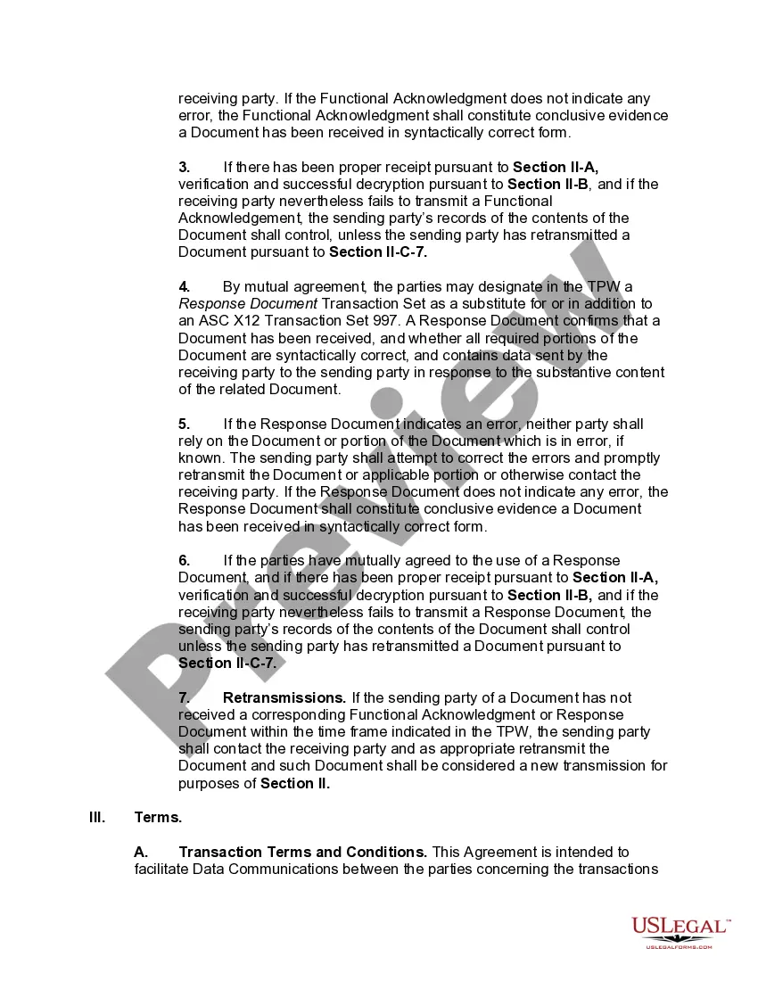 Get Electronic Data Interchange Trading Partner Agreement Preview Electronic Data Interchange Trading Partner Agreement