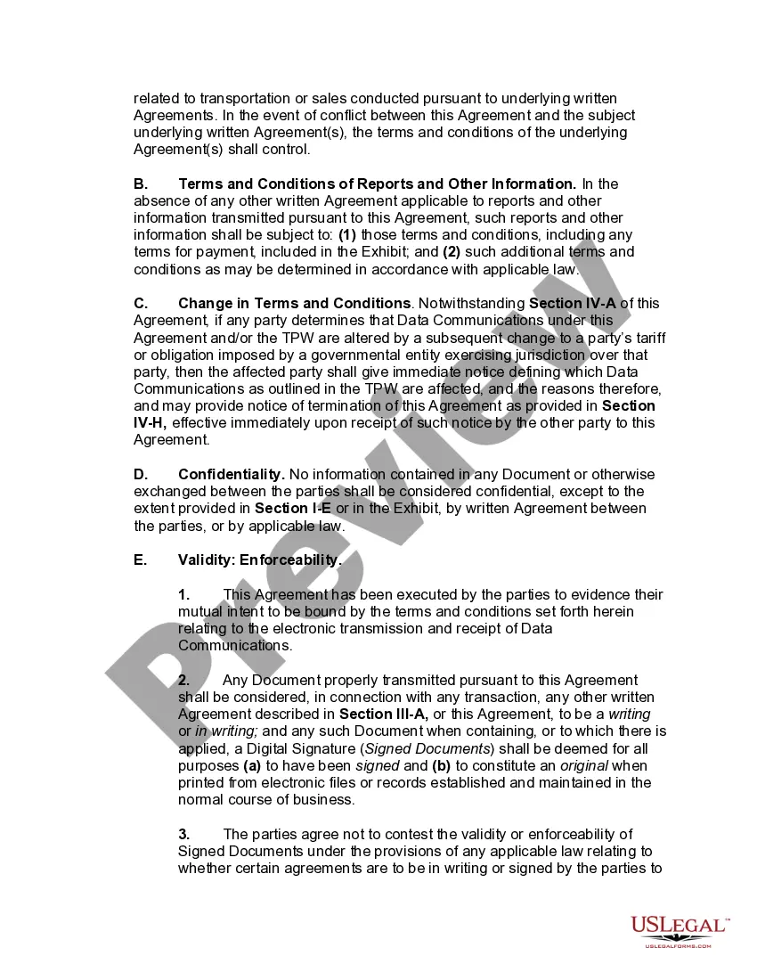 Get Electronic Data Interchange Trading Partner Agreement Preview Electronic Data Interchange Trading Partner Agreement