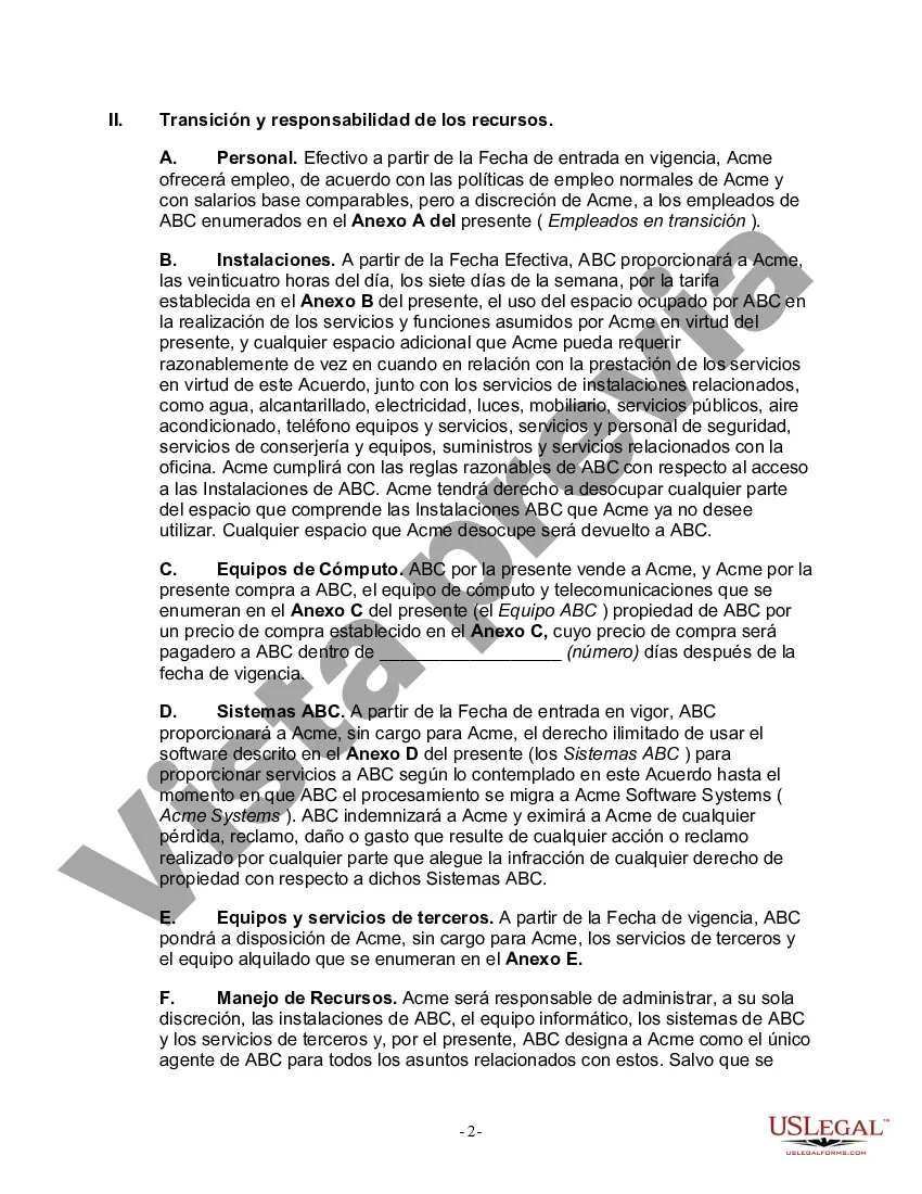 Preview Acuerdo de externalización