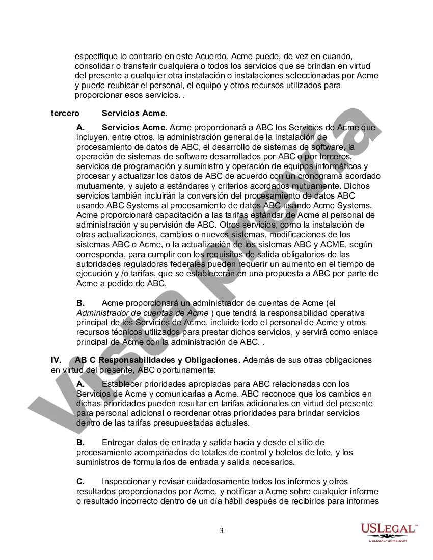 Preview Acuerdo de externalización