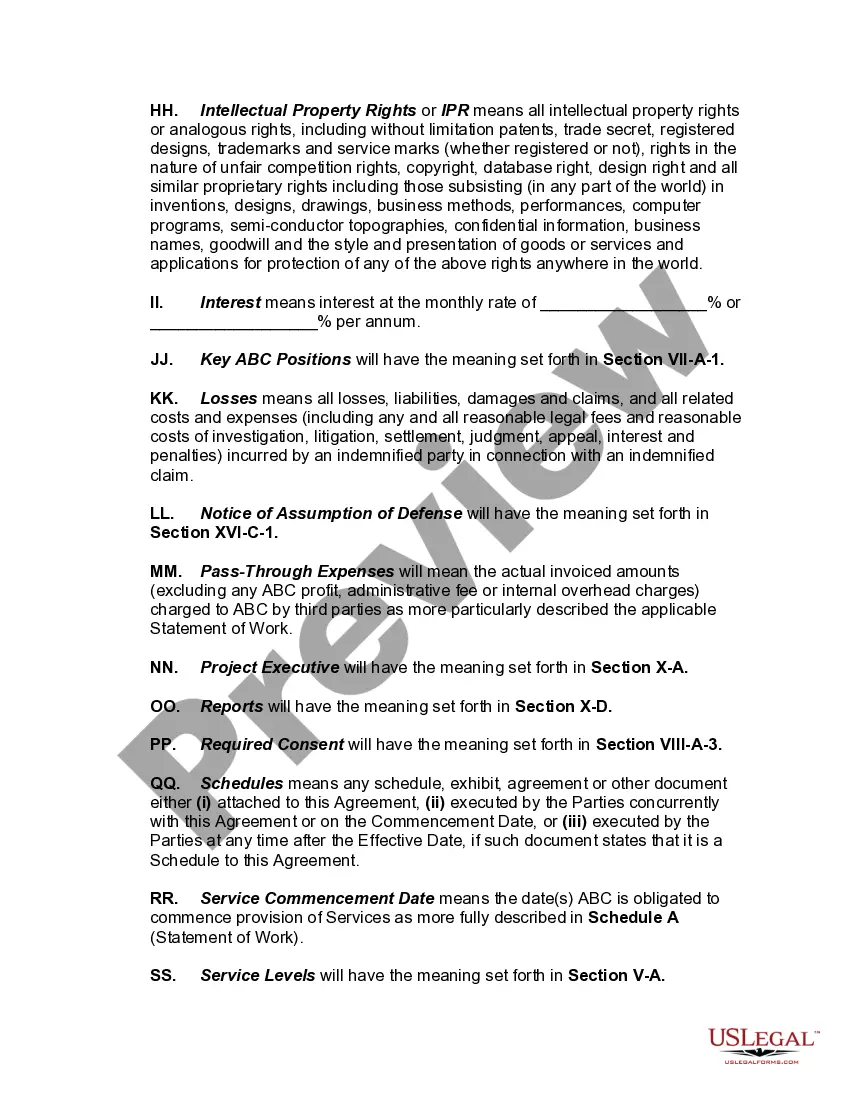 Get Master Agreement for Business Process Outsourcing Services Preview Master Agreement for Business Process Outsourcing Services