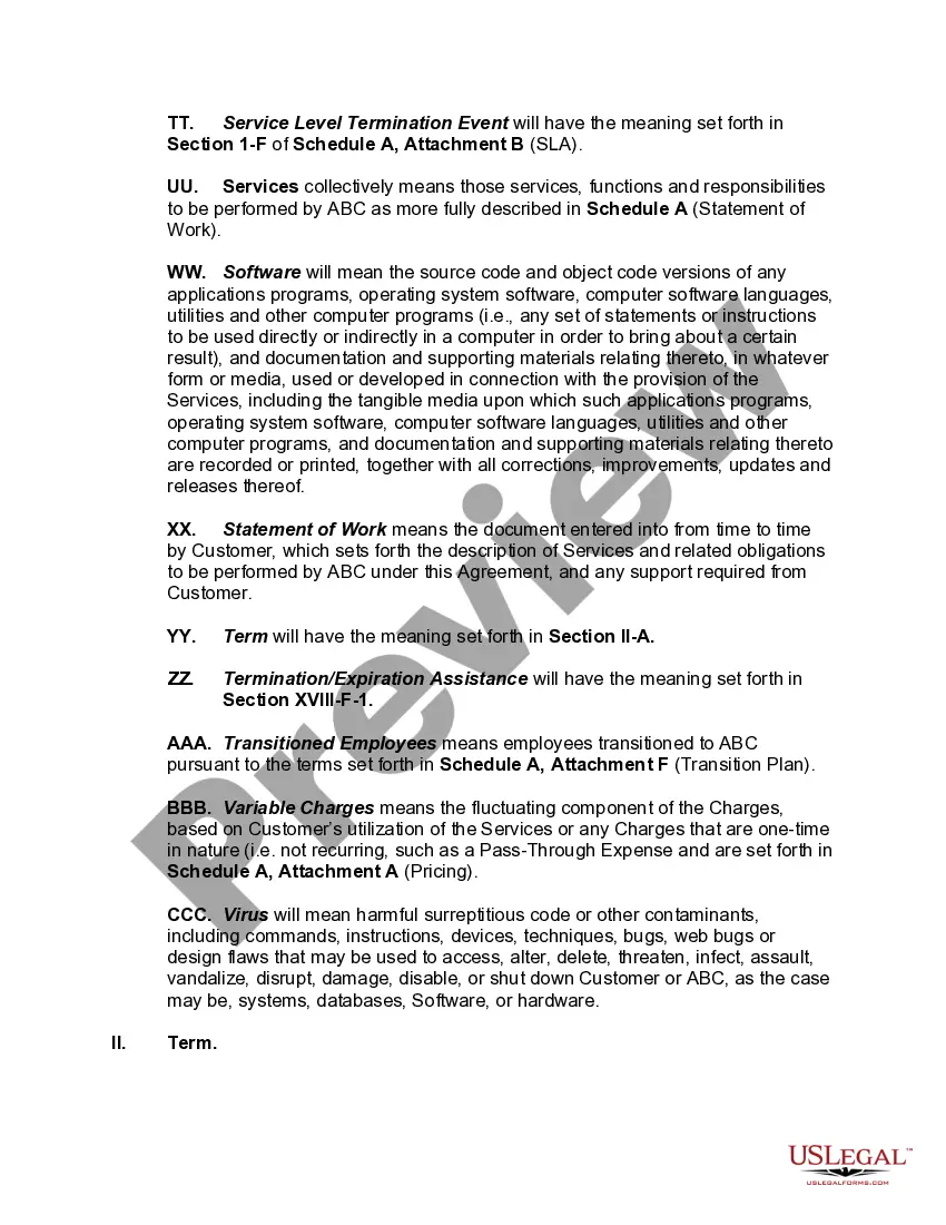 Get Master Agreement for Business Process Outsourcing Services Preview Master Agreement for Business Process Outsourcing Services