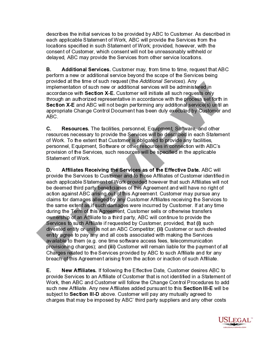 Get Master Agreement for Business Process Outsourcing Services Preview Master Agreement for Business Process Outsourcing Services