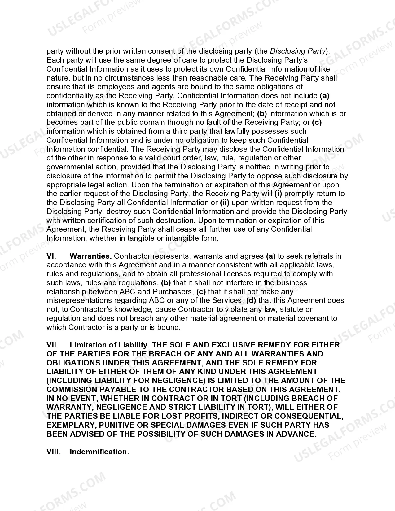 Preview Sales and Marketing Outsourcing Agreement