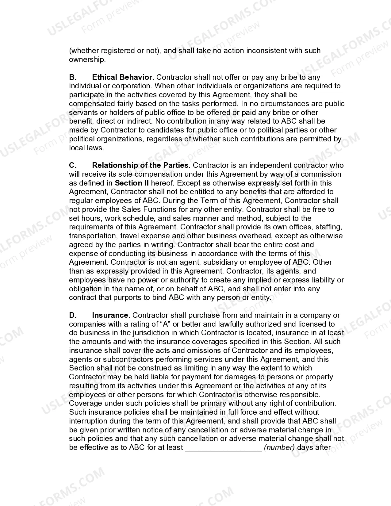 Preview Sales and Marketing Outsourcing Agreement