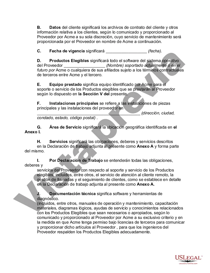 Preview Contrato Marco de Outsourcing de Servicios de Mantenimiento