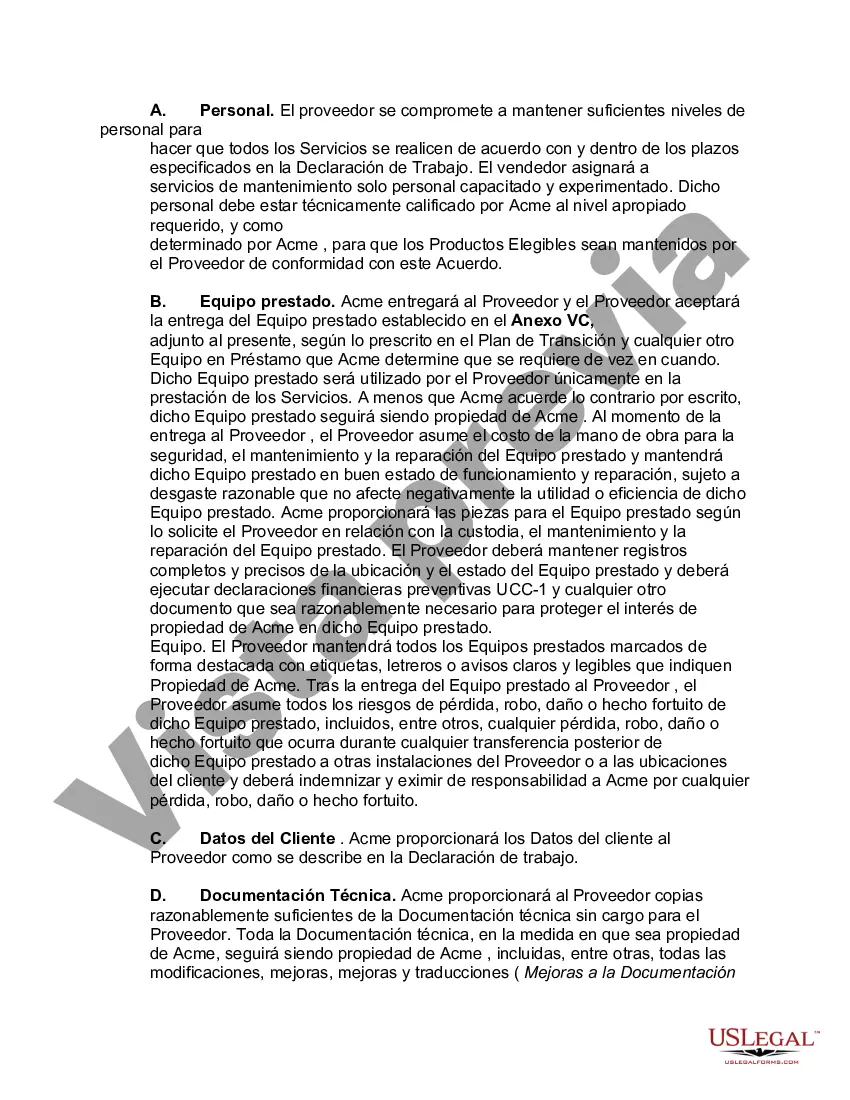 Preview Contrato Marco de Outsourcing de Servicios de Mantenimiento