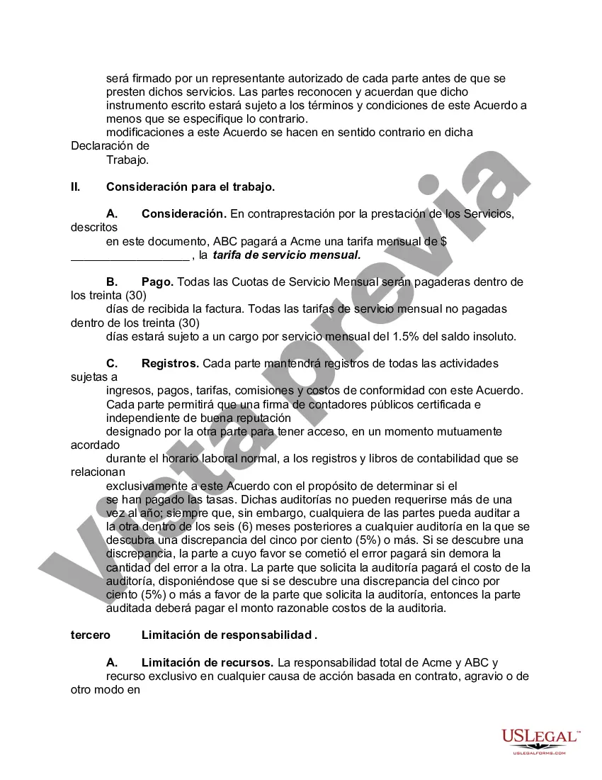 Preview Contrato de Servicios de Outsourcing de Gestión