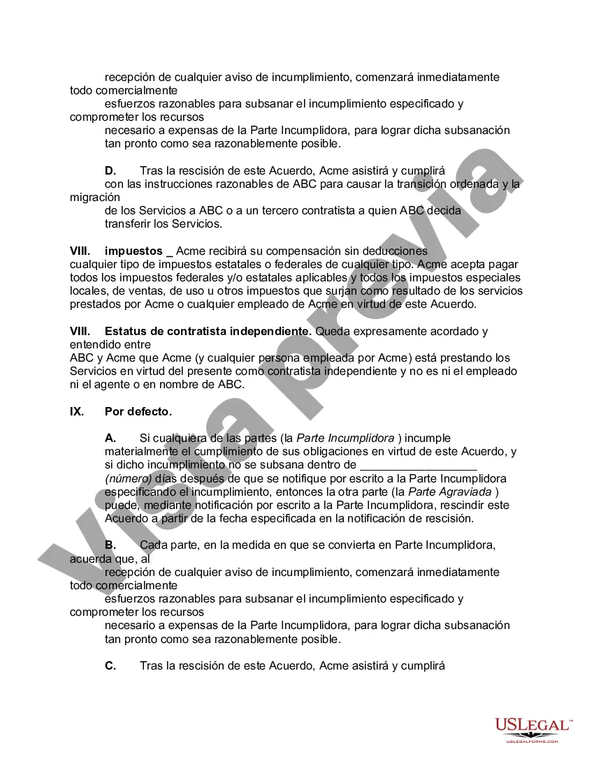 Preview Contrato de Servicios de Outsourcing de Gestión