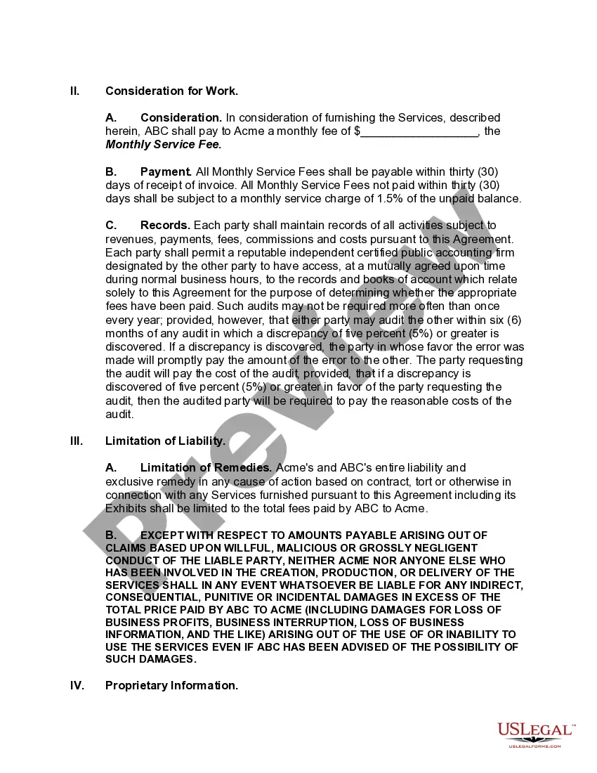 Preview Management Outsourcing Services Agreement