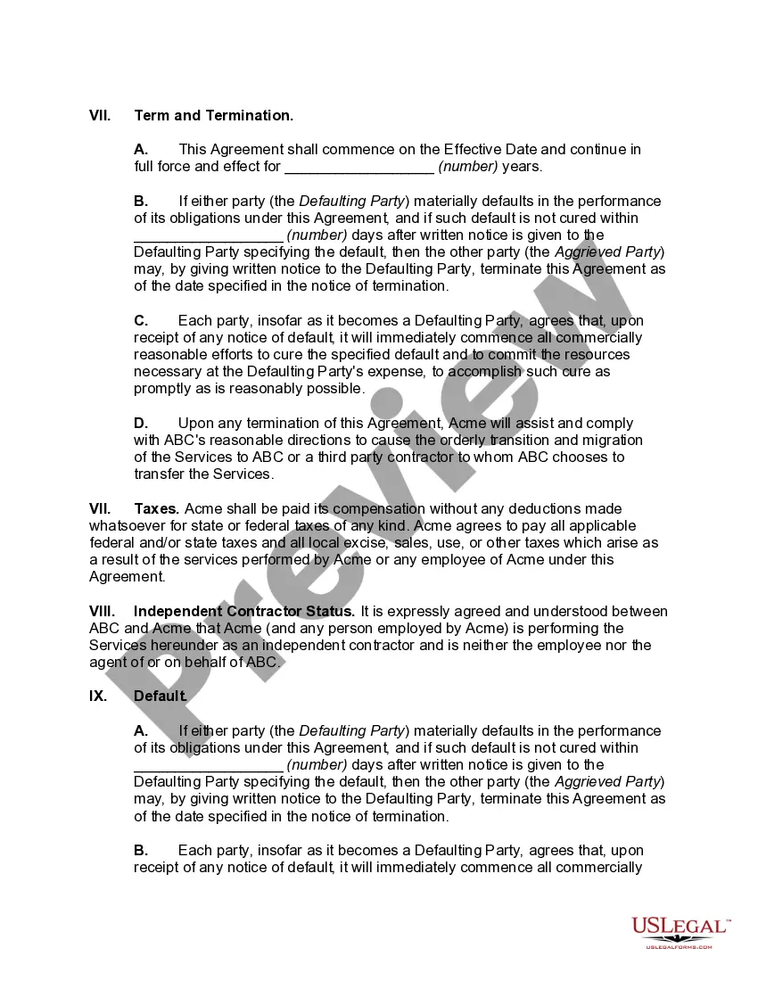 Preview Management Outsourcing Services Agreement