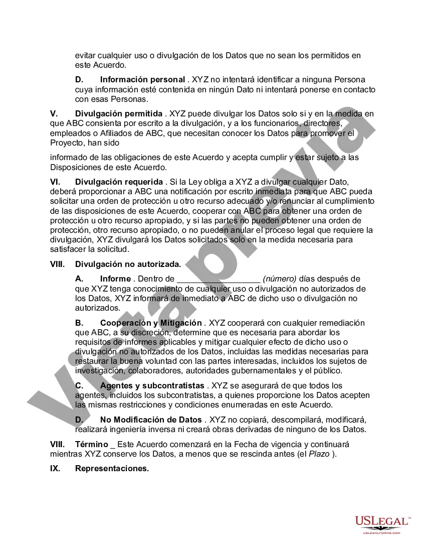 Preview Acuerdo de intercambio de datos