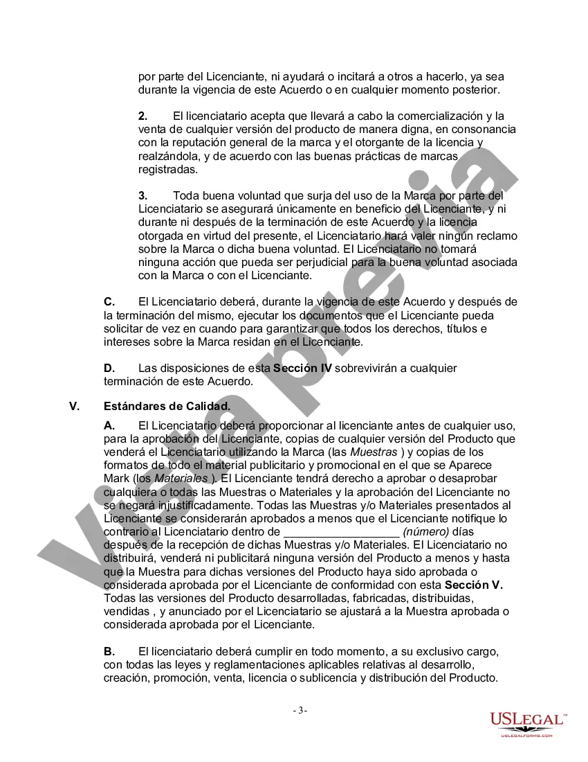 Preview Acuerdo de licencia de marca comercial para un producto de software en el programa de procesamiento de textos en educación