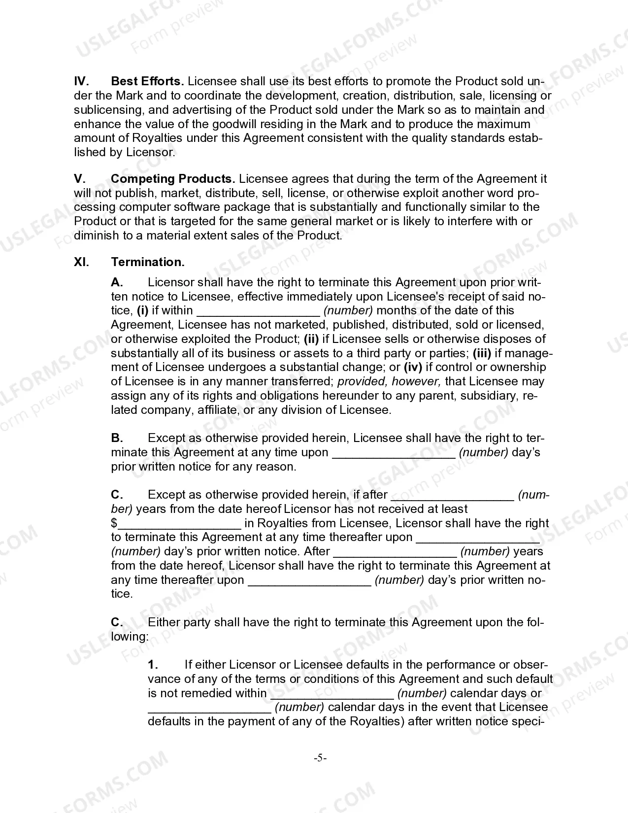 Preview Trademark License Agreement for a Software Product in Word Processing Program in Education