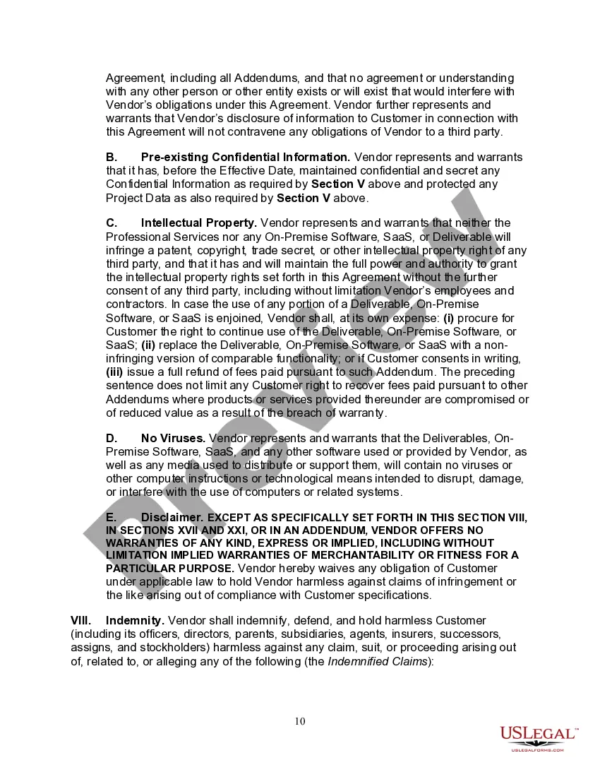 Preview Information Technology Master Agreement