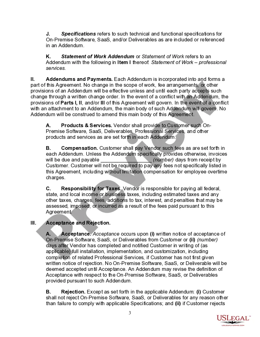 Preview Information Technology Master Agreement