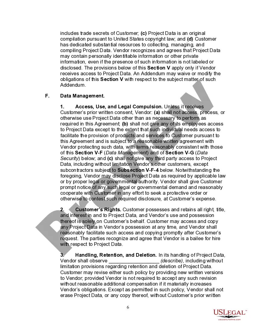 Preview Information Technology Master Agreement