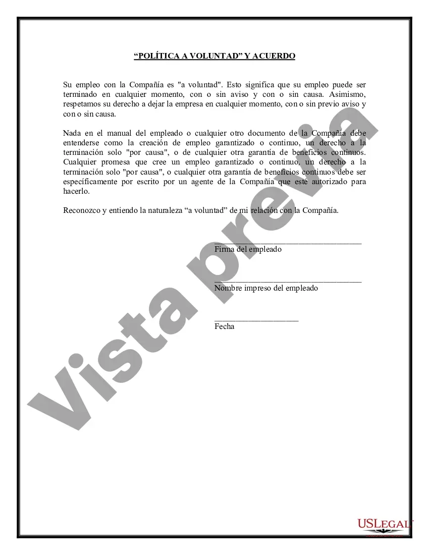Preview Acuerdo y política a voluntad